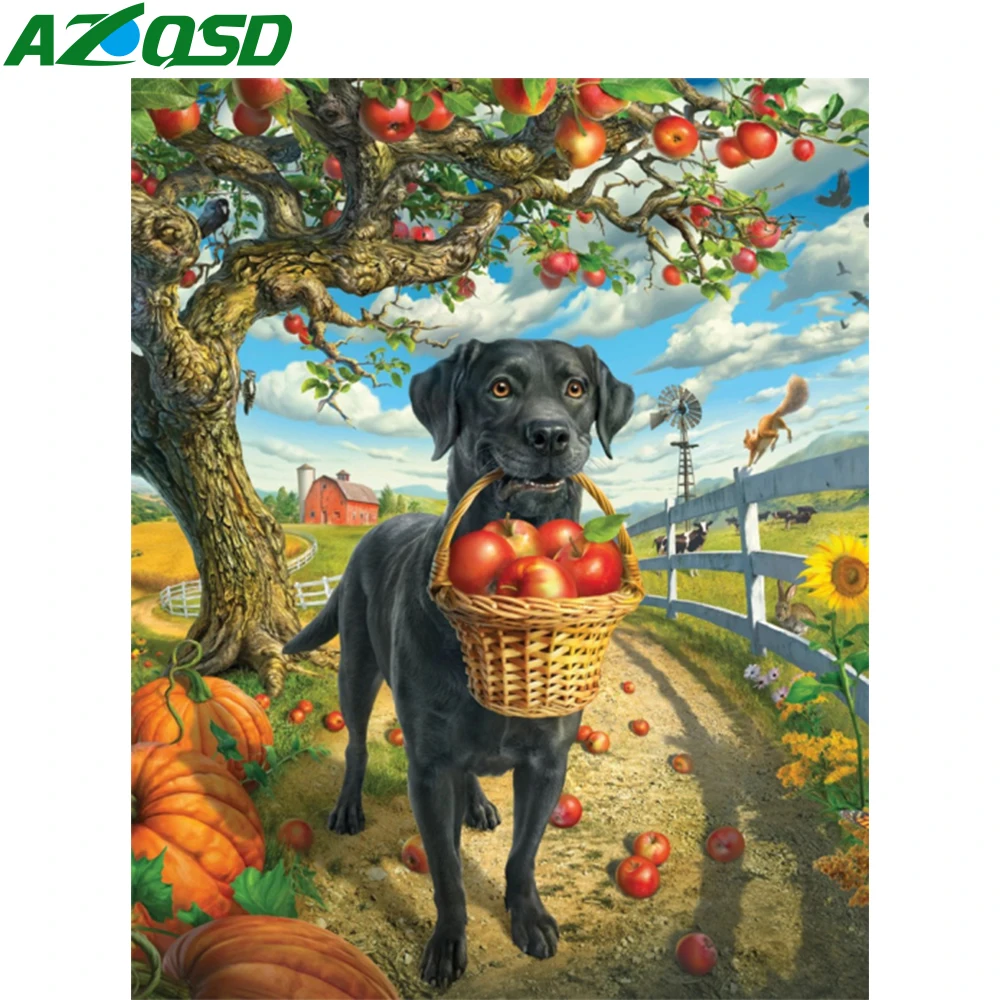 AZQSD Painting By Numbers Dog Apple Fruit Canvas Art Frameless Oil Painting By Numbers Animal Tree Frameless Wall Decor Gift
AZQSD Painting By Numbers Dog Apple Fruit Canvas Art Frameless Oil Painting By Numbers Animal Tree Frameless Wall Decor Gift