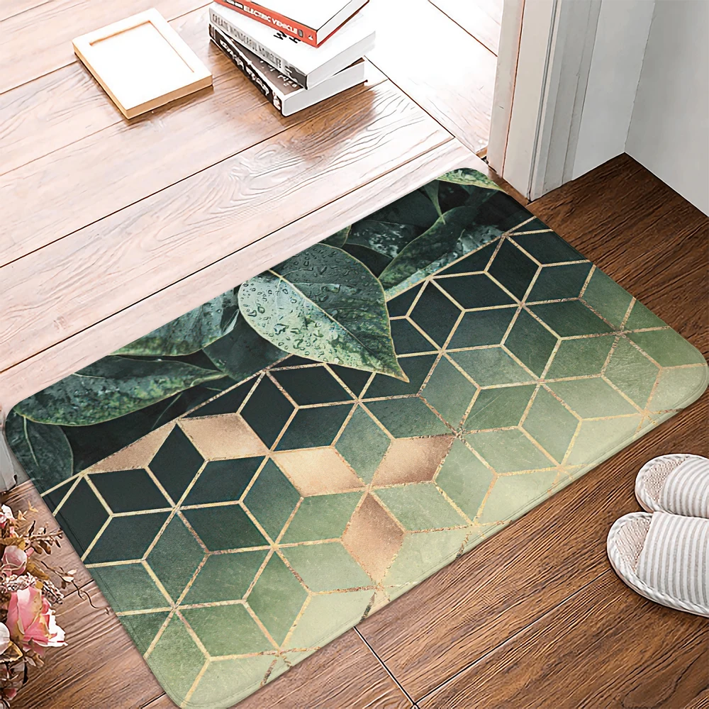 Геометрический Придверный коврик с зелеными листьями, нескользящий ковер для кухни, гостиной, спальни, ванной
Геометрический Придверный коврик с зелеными листьями, нескользящий ковер для кухни, гостиной, спальни, ванной