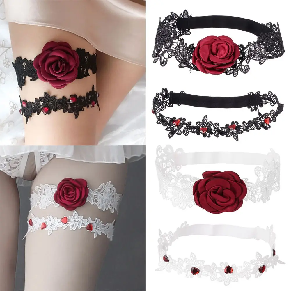 Bridal Garter Stretch Rhinestones Handmade Lace Embroidered Stretch Garter Red Rose Flower Garters Lace Leg Ring Set
Bridal Garter Stretch Rhinestones Handmade Lace Embroidered Stretch Garter Red Rose Flower Garters Lace Leg Ring Set