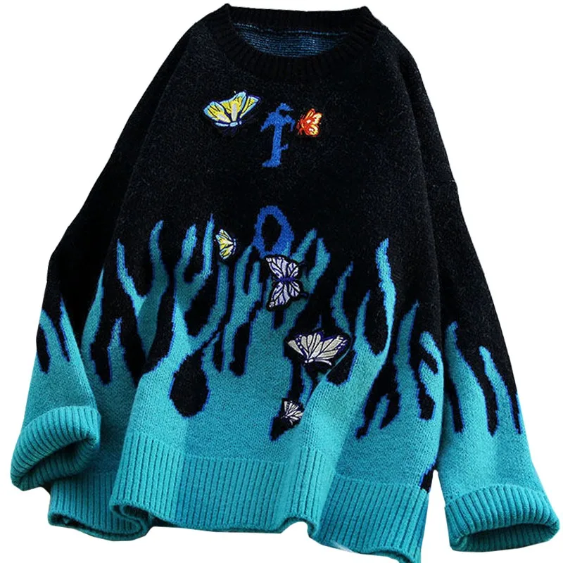 High Quality Woman's Sweater Fashion Autumn Winter Y2k Three-dimensional Butterfly Knitwear Blue Flame Harajuku Pullover Female
High Quality Woman's Sweater Fashion Autumn Winter Y2k Three-dimensional Butterfly Knitwear Blue Flame Harajuku Pullover Female