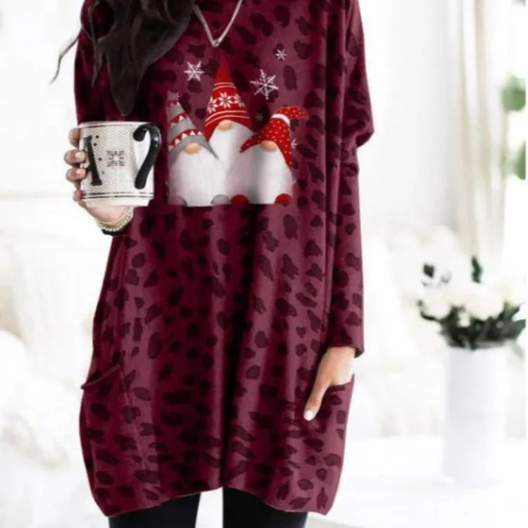 2022 New Autumn and Winter Christmas Leopard Print Pocket Long Sleeve Dress for Women
2022 New Autumn and Winter Christmas Leopard Print Pocket Long Sleeve Dress for Women