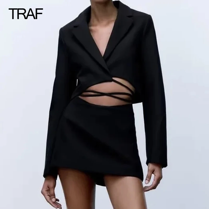 Женский черный блейзер TRAF Y2k, укороченный Блейзер на завязках с бантом, элегантный стильный летний Женский Повседневный Блейзер, костюмы 2022
Женский черный блейзер TRAF Y2k, укороченный Блейзер на завязках с бантом, элегантный стильный летний Женский Повседневный Блейзер, костюмы 2022