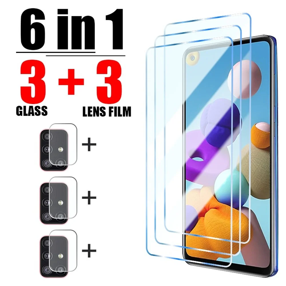 

6in1 Screen Protector on Samsung galaxy A52S 5G A32 A22 A12 Tempered Glass For Samsung A52 A51 A50 A72 A71 A70 A21S Lens Film