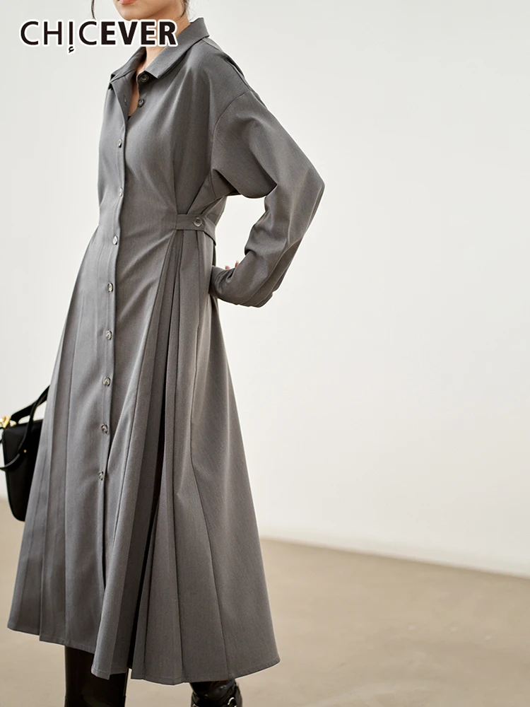 CHICEVER Loose Dresses Female Lapel Long Sleeve Single Breasted Patchwork Lace Up Solid Ruched Dress For Women Clothing Casual
CHICEVER Loose Dresses Female Lapel Long Sleeve Single Breasted Patchwork Lace Up Solid Ruched Dress For Women Clothing Casual