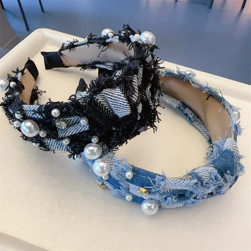 Pearl Denim Knot Hairbands For Women Korea Headband For Girls Hair Accessories Hair Band Floar Crown Headbands Head Wrap
Pearl Denim Knot Hairbands For Women Korea Headband For Girls Hair Accessories Hair Band Floar Crown Headbands Head Wrap