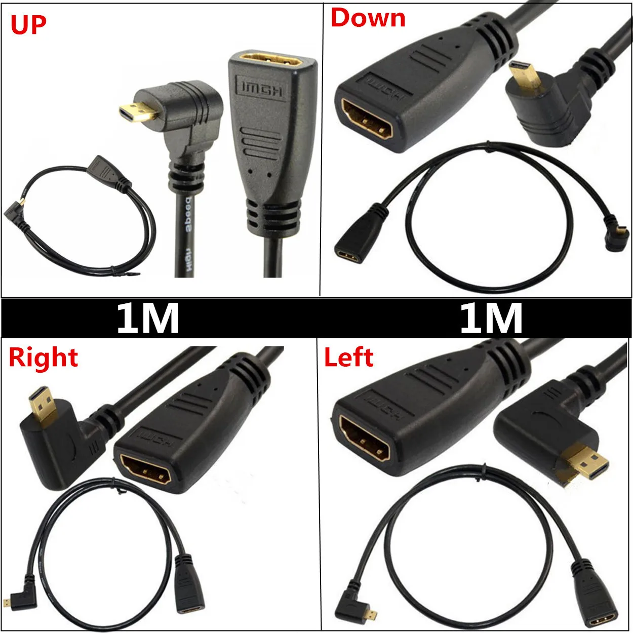 Micro HDMI Compatible Male D Type Up Down Right Left Slant to Female Connector Cable 0.15m 1m 1.8m for Laptop Micro HDMI Cable
Micro HDMI Compatible Male D Type Up Down Right Left Slant to Female Connector Cable 0.15m 1m 1.8m for Laptop Micro HDMI Cable