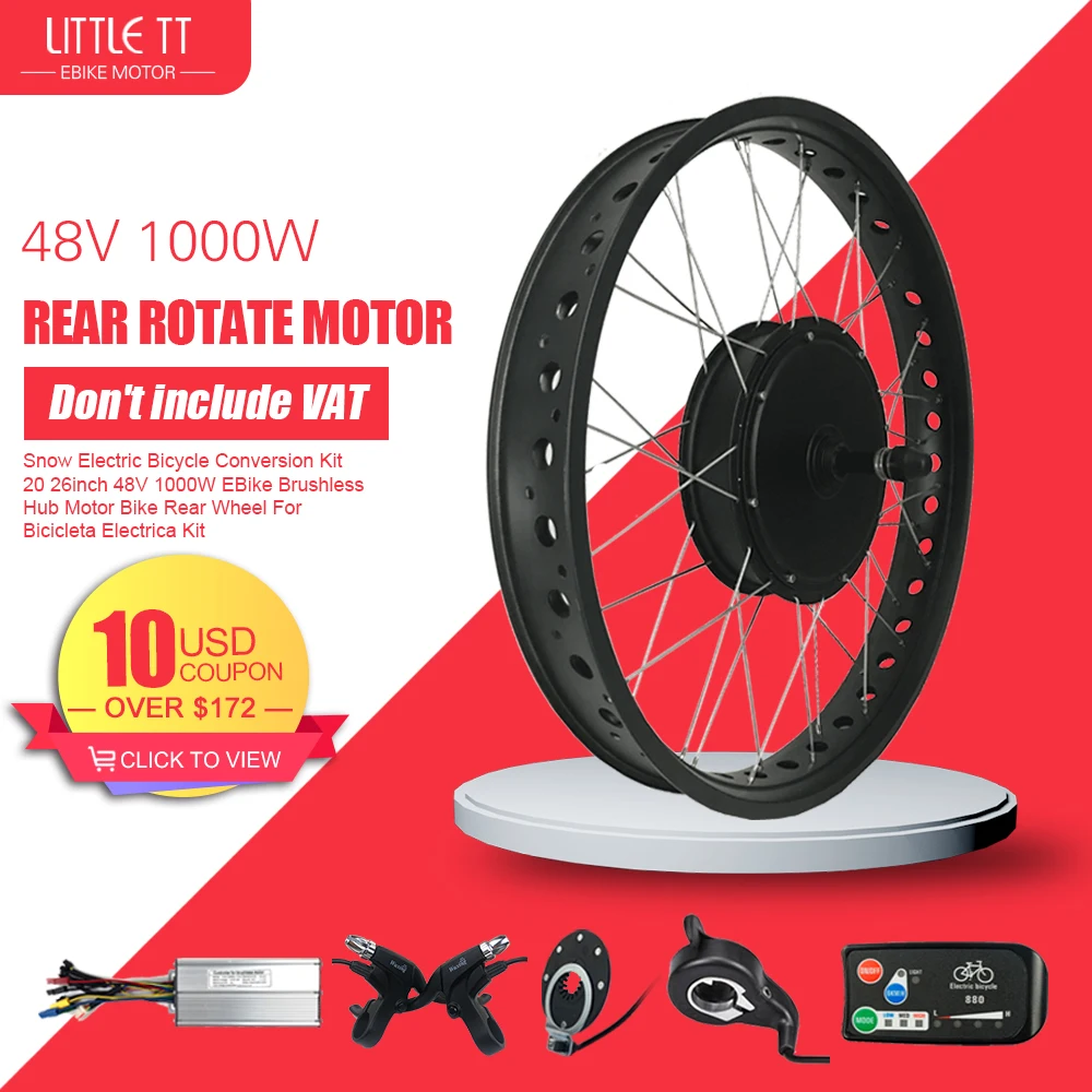 Snow Electric Bicycle Conversion Kit 20 26inch 48V 1000W EBike Brushless Hub Motor Bike Rear Wheel For Bicicleta Electrica Kit
Snow Electric Bicycle Conversion Kit 20 26inch 48V 1000W EBike Brushless Hub Motor Bike Rear Wheel For Bicicleta Electrica Kit