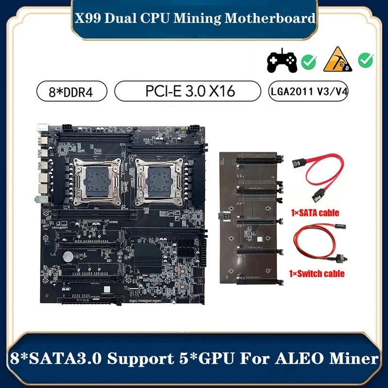 X99 двойная Материнская Плата ЦП + кабель переключателя + кабель SATA Поддержка 5 GPU LGA2011 V3/V4 8XDDR 4 ОЗУ слот PCIE16X SATA3.0
X99 двойная Материнская Плата ЦП + кабель переключателя + кабель SATA Поддержка 5 GPU LGA2011 V3/V4 8XDDR 4 ОЗУ слот PCIE16X SATA3.0