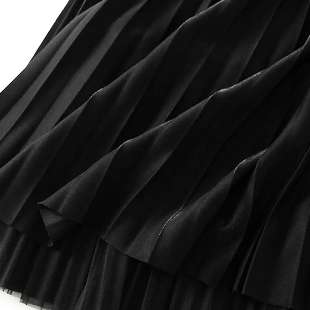 Elegant High-waist Skirt Stylish Beaded Mesh Skirt Versatile Elastic Waist Pleated Design for Office Ladies Loose A-line Midi
Elegant High-waist Skirt Stylish Beaded Mesh Skirt Versatile Elastic Waist Pleated Design for Office Ladies Loose A-line Midi