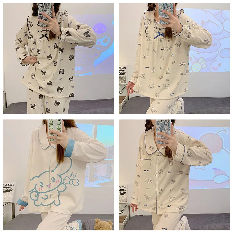 Sanrio Kawaii/Хлопковая пижама koomi Cinnamoroll, весенне-осенний костюм с длинными рукавами для студентов, с героями мультфильмов милый кардиган с аниме для девочек
Sanrio Kawaii/Хлопковая пижама koomi Cinnamoroll, весенне-осенний костюм с длинными рукавами для студентов, с героями мультфильмов милый кардиган с аниме для девочек