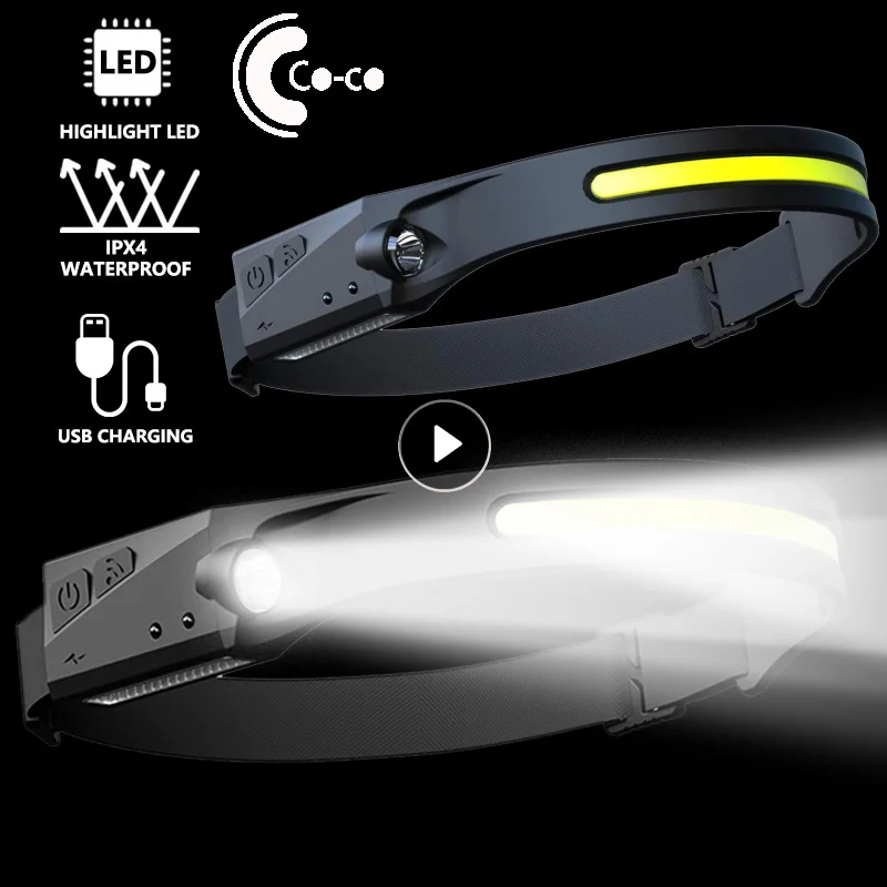 LED Headlamp COB Sensor Headlight With Built-in Battery Flashlight USB Rechargeable Head Lamp Torch 5 Lighting Modes Work Light
LED Headlamp COB Sensor Headlight With Built-in Battery Flashlight USB Rechargeable Head Lamp Torch 5 Lighting Modes Work Light