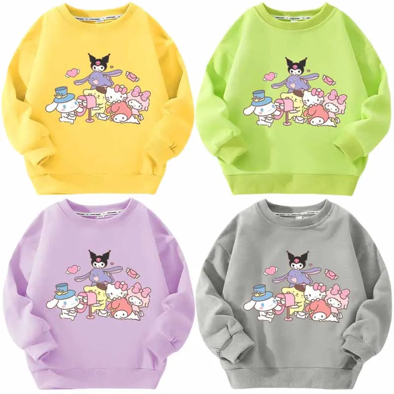 Sanrios Cinnamoroll My Melody Kuromi HelloKittys, Детский свитер с длинным рукавом, одежда для весны и осени, пуловер
Sanrios Cinnamoroll My Melody Kuromi HelloKittys, Детский свитер с длинным рукавом, одежда для весны и осени, пуловер