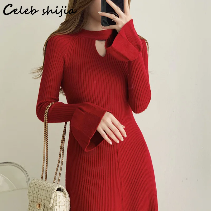 Женское трикотажное платье с рукавами-фонариками и круглым вырезом
Женское трикотажное платье с рукавами-фонариками и круглым вырезом