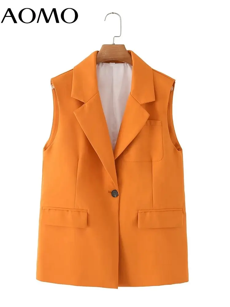 AOMO, Женский оранжевый жилет 2023 года, женская верхняя одежда без рукавов с карманами DA76A
AOMO, Женский оранжевый жилет 2023 года, женская верхняя одежда без рукавов с карманами DA76A