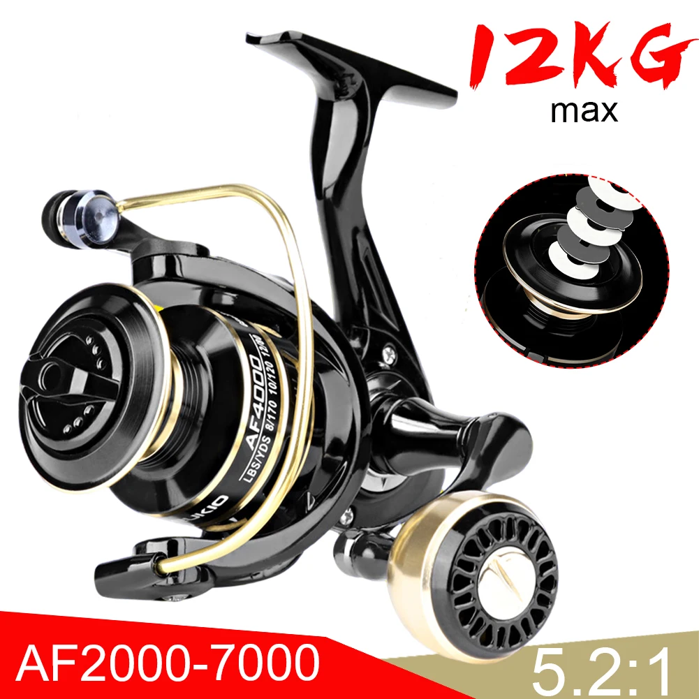 2000-7000 Fishing Spinning Reel With Metal Spool Handle 5.2:1 Gear Ratio Left/Right CNC Handle Beveled Line Cup With Alarm
2000-7000 Fishing Spinning Reel With Metal Spool Handle 5.2:1 Gear Ratio Left/Right CNC Handle Beveled Line Cup With Alarm