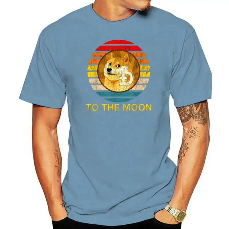 Dogecoin 2 футболка Биткойн криптовалюта арт Классическая Футболка Harajuku Свободная