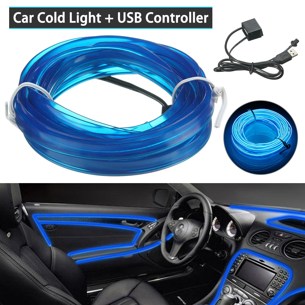 3M USB Blue LED Light Glow EL Wire String Strip Rope Tube Car Interior Decor 5V Soft Light Security Waterproof No Radiation
3M USB Blue LED Light Glow EL Wire String Strip Rope Tube Car Interior Decor 5V Soft Light Security Waterproof No Radiation
