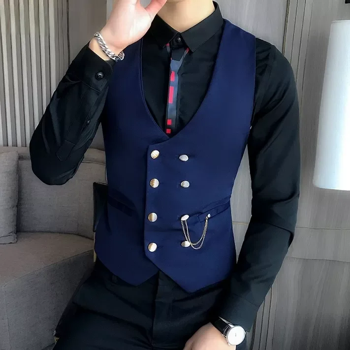 Fashion Men Wedding Suit Vests Double-breasted Fashion Classic Waistcoat for Men Business Casual Barber Work Vest Male Outwear
Fashion Men Wedding Suit Vests Double-breasted Fashion Classic Waistcoat for Men Business Casual Barber Work Vest Male Outwear