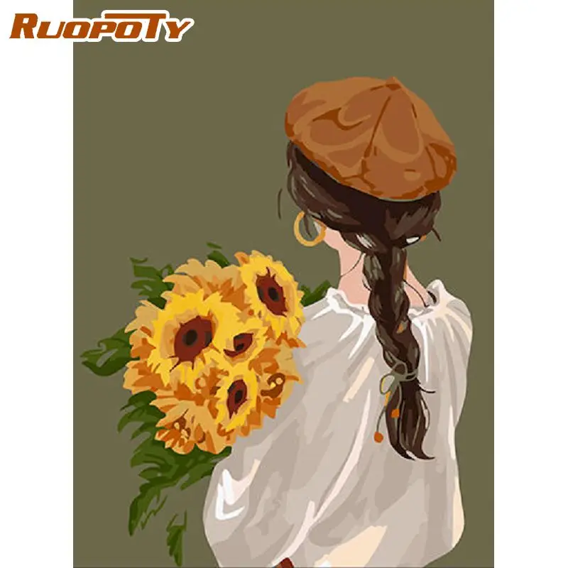 RUOPOTY Painting By Number Sunflower girl Kits For Adults Handpainted DIY Gift Picture By Number Figure Canvas Home Decor
RUOPOTY Painting By Number Sunflower girl Kits For Adults Handpainted DIY Gift Picture By Number Figure Canvas Home Decor