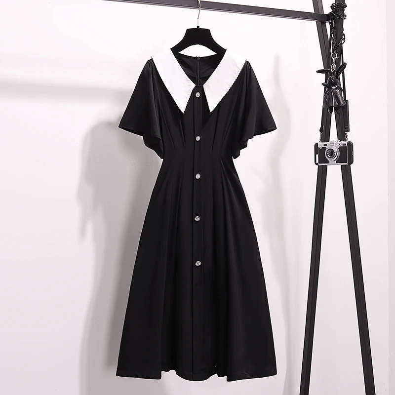4XL plus size women elegant vintage Patchwork button dresses vestido 2022 Summer short sleeve fashion loose black dress
4XL plus size women elegant vintage Patchwork button dresses vestido 2022 Summer short sleeve fashion loose black dress