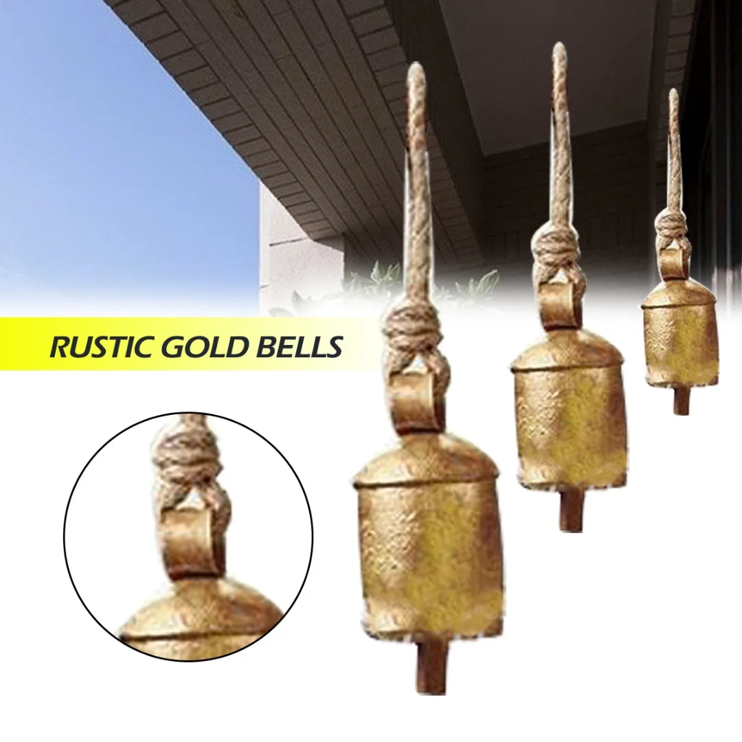 1pc Rustic Gold Bell Metal Wind Chime Creative Hanging Windchime Decoration Garden Window Rope Bells Decor
1pc Rustic Gold Bell Metal Wind Chime Creative Hanging Windchime Decoration Garden Window Rope Bells Decor