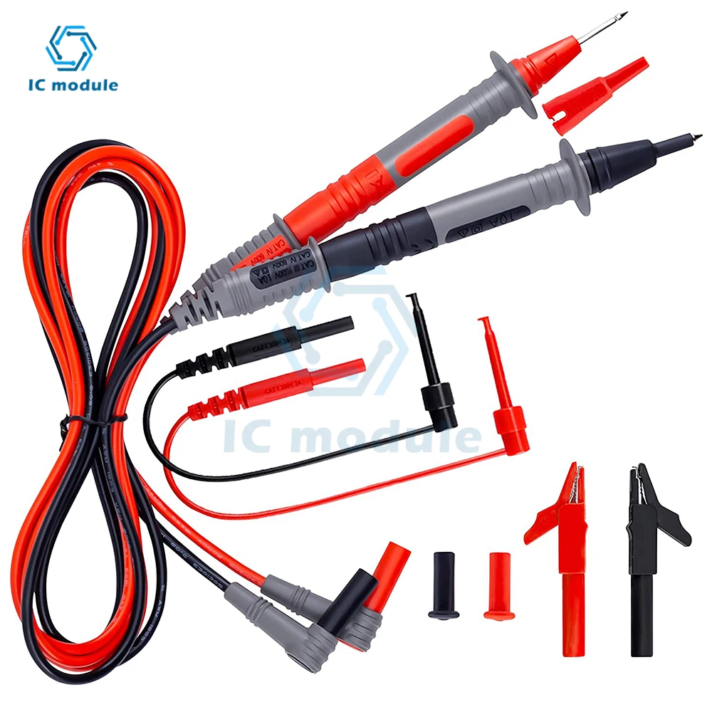 Universal Multimeter Probe Silicone Flexible Wire Super Sharp Pen Tip Replaceable Connector Test Lead With CrocodileClip
Universal Multimeter Probe Silicone Flexible Wire Super Sharp Pen Tip Replaceable Connector Test Lead With CrocodileClip