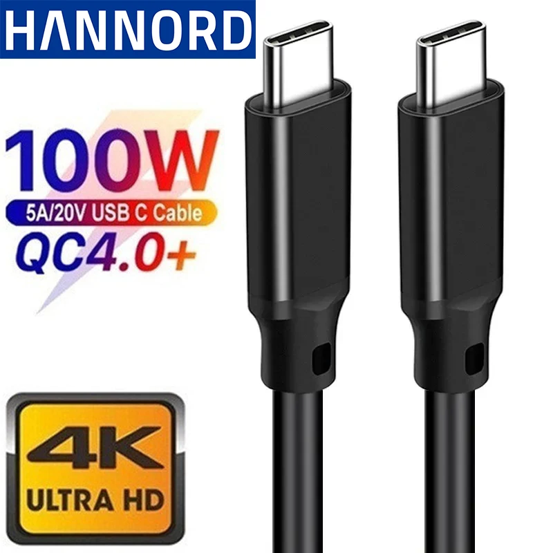HannordUSB Type C Cable 100W Fast Charging For Mobile Phone USB Wire Charger Data Cable Quick Charge Type C to Type C USB cable
HannordUSB Type C Cable 100W Fast Charging For Mobile Phone USB Wire Charger Data Cable Quick Charge Type C to Type C USB cable