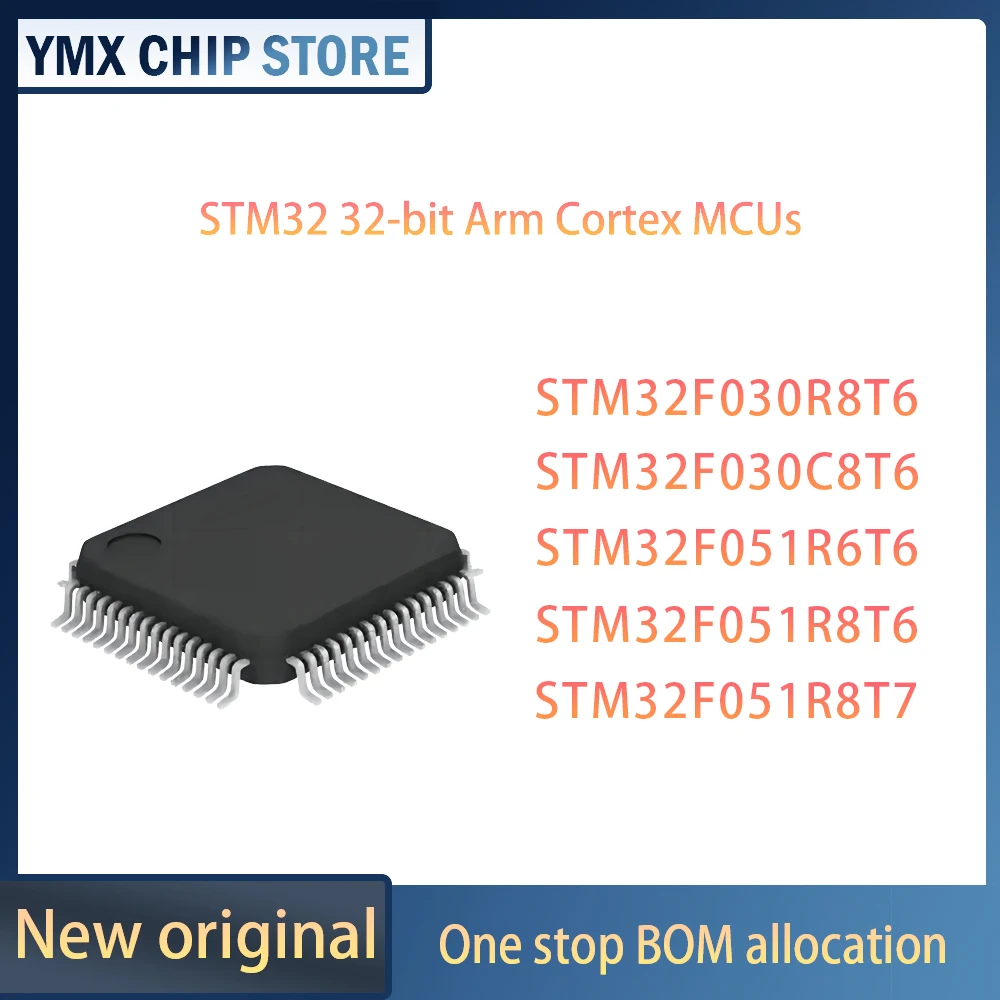 Чип STM32F030R8T6 STM32F030RCT6 STM32F051R6T6 STM32F051R8T6 STM32F051R8T7 STM32 32 32-bit Arm Cortex MCUs IC MUC
Чип STM32F030R8T6 STM32F030RCT6 STM32F051R6T6 STM32F051R8T6 STM32F051R8T7 STM32 32 32-bit Arm Cortex MCUs IC MUC