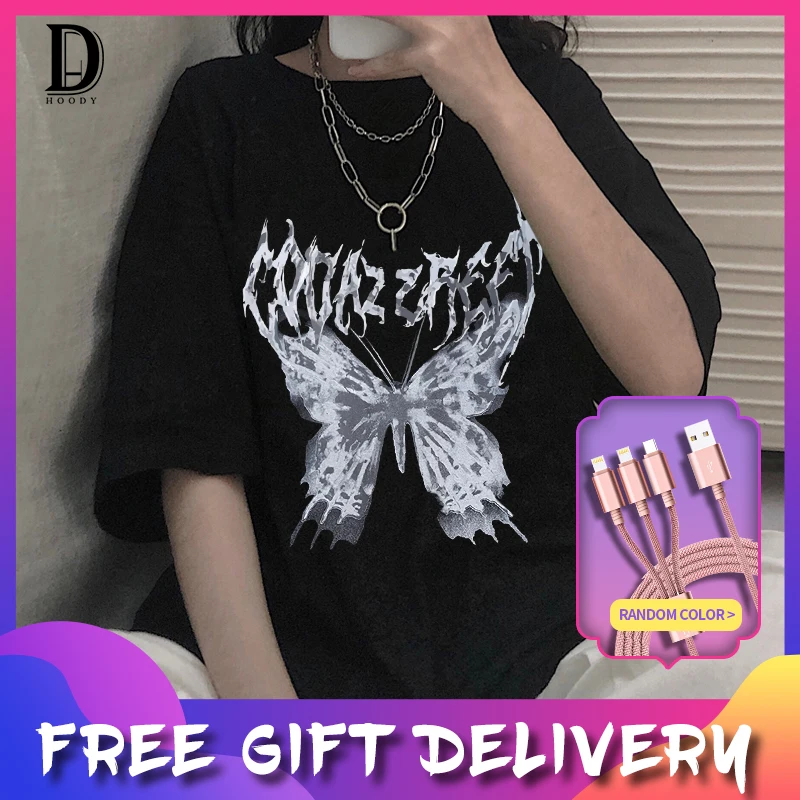 Women's Fashion Swag Aesthetics Unisex Hip Hop Gothic T-shirt T-shirt Punk Oversized Butterfly Harajuku Y2k Dark Top Men's
Women's Fashion Swag Aesthetics Unisex Hip Hop Gothic T-shirt T-shirt Punk Oversized Butterfly Harajuku Y2k Dark Top Men's