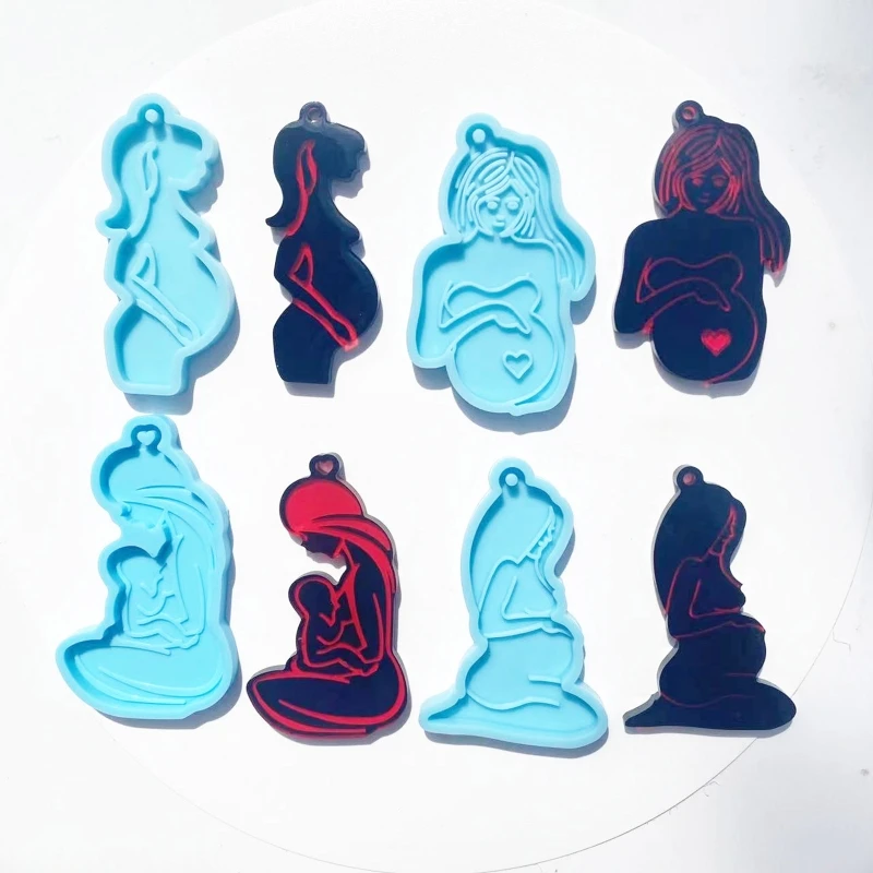 Pregnant Women Mother and Baby Resin Casting Silicone Mold Woman Keychain Decorative Pendant Mold for DIY Crafts
Pregnant Women Mother and Baby Resin Casting Silicone Mold Woman Keychain Decorative Pendant Mold for DIY Crafts