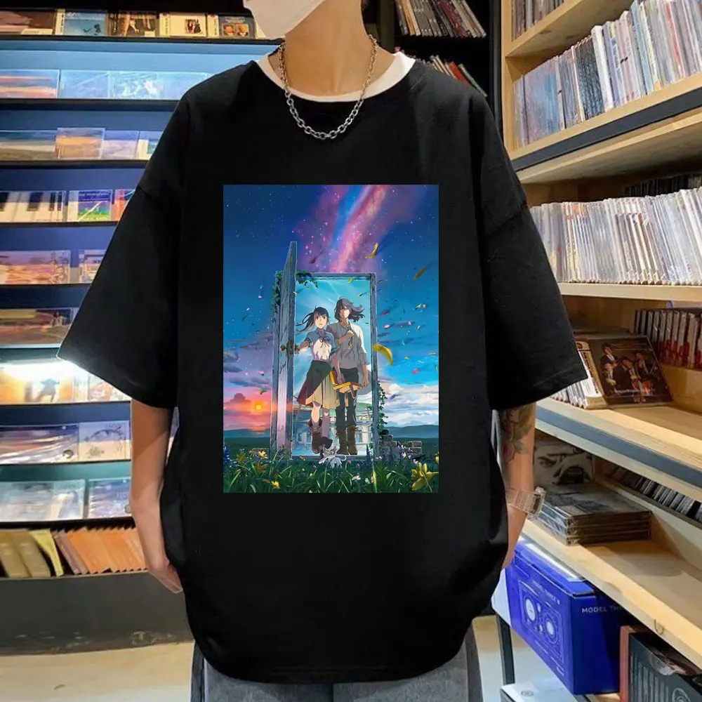 Anime Suzume No Tojimari Daijin Print T Shirt Men Women High Quality Pure Cotton T-shirts Vintage Harajuku Oversized T-shirt 
Anime Suzume No Tojimari Daijin Print T Shirt Men Women High Quality Pure Cotton T-shirts Vintage Harajuku Oversized T-shirt