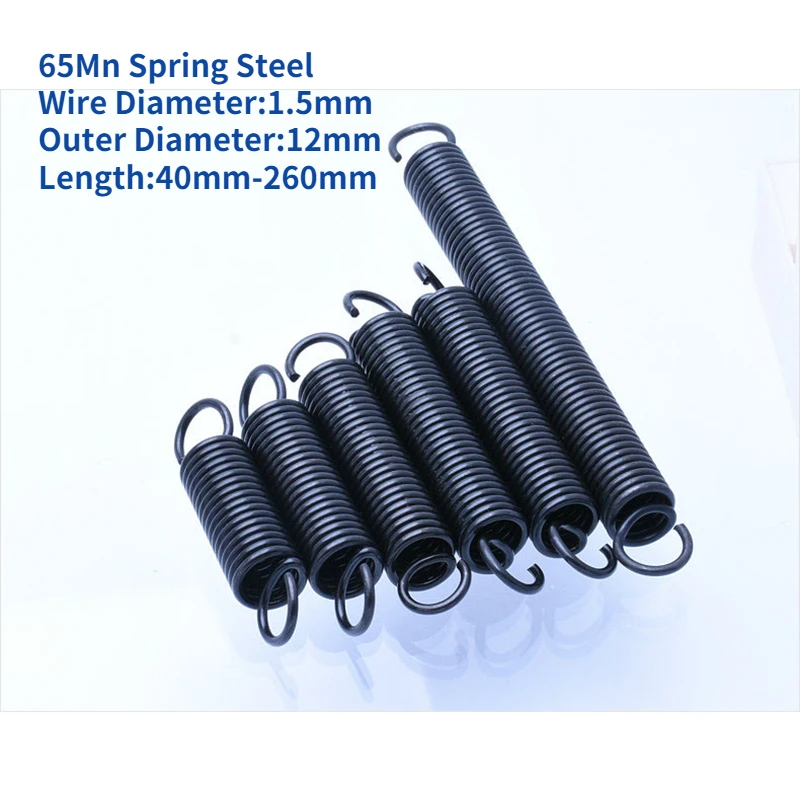 65Mn Spring Steel Open Hook Tension Spring Pullback Spring Coil Extension Spring Draught Spring Wire Diameter 1.5mm OD 12mm 
65Mn Spring Steel Open Hook Tension Spring Pullback Spring Coil Extension Spring Draught Spring Wire Diameter 1.5mm OD 12mm