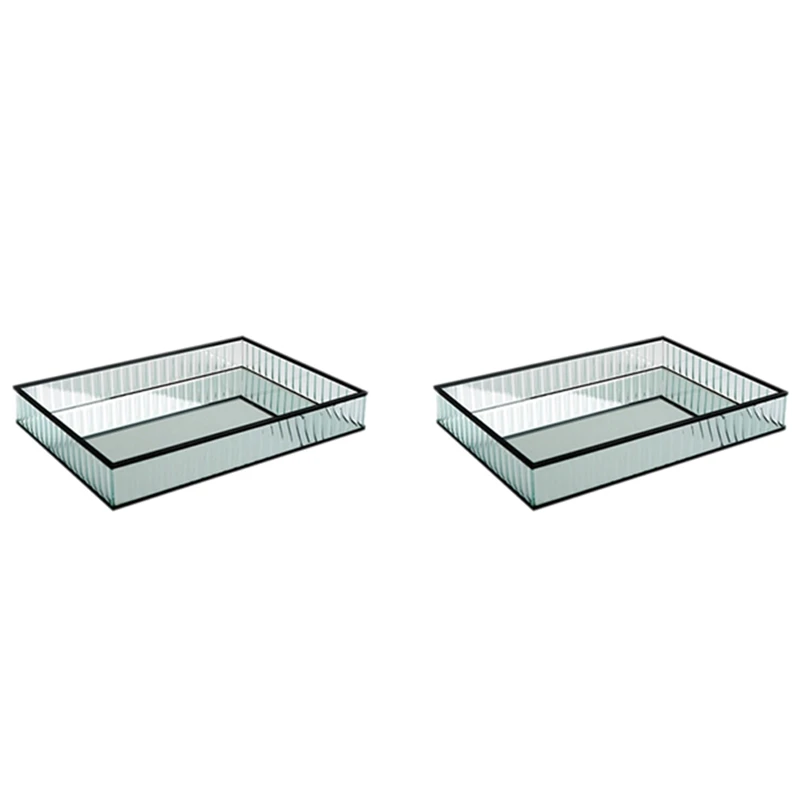 2X Glass Mirror Tray Black Metal Edge Red Wine Plate Decorating Storage Tray Cake Tools Home Decoration
2X Glass Mirror Tray Black Metal Edge Red Wine Plate Decorating Storage Tray Cake Tools Home Decoration