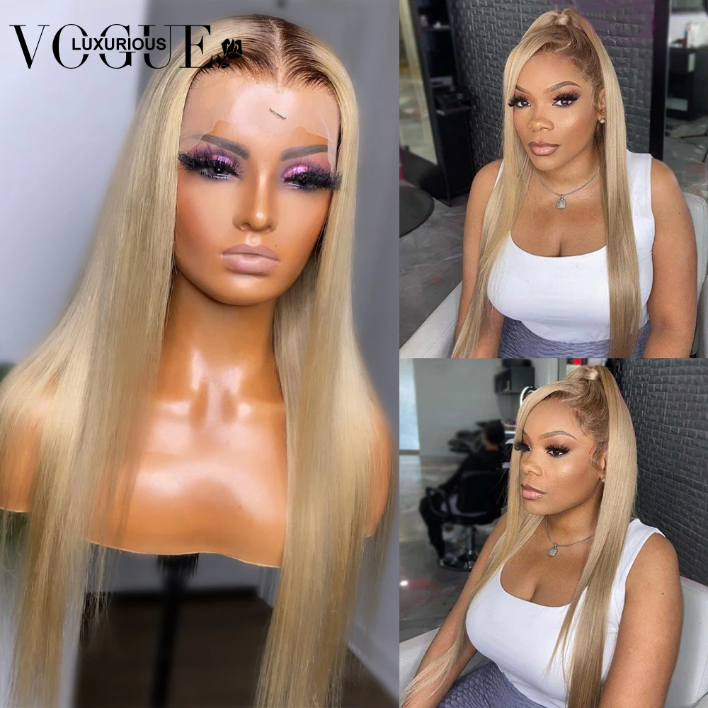 

13x6 Ombre Honey Blonde Lace Front Wig Human Hair Glueless 13x4 Ash Brown Long Straight Lace Front Wigs For Women Human Hair