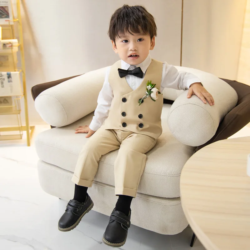 Popular England Kids Style Black Blue 4 Pieces Baby Birthday Party Set Flower Boys Long Sleeve Shirt Coat Vest Wedding Suits
Popular England Kids Style Black Blue 4 Pieces Baby Birthday Party Set Flower Boys Long Sleeve Shirt Coat Vest Wedding Suits