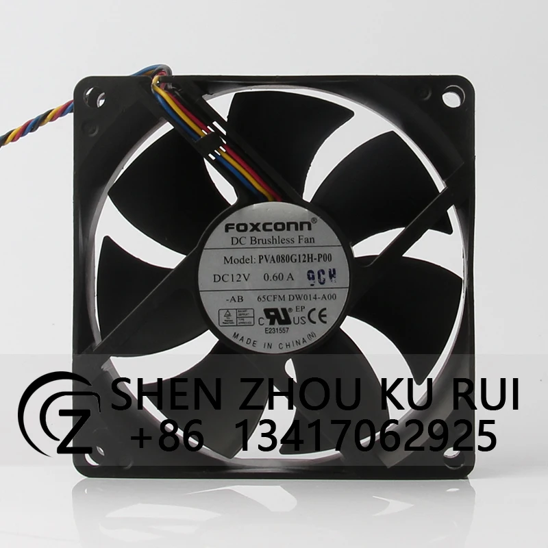 

PVA080G12H Case Cooling Fan DC12V 0.60A EC AC 80X80X25mm 8CM 8025 4-wire Axial Flow Centrifugal Ventilation Exhaust Ducted