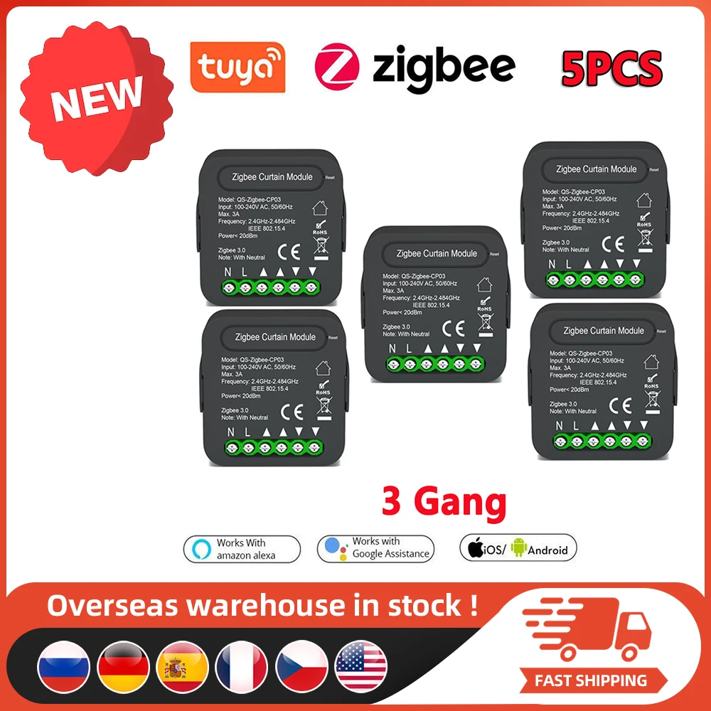 Умный модуль переключателя QS-Zigbee/Wifi-CP03, диммер, переключатель для штор, дистанционное управление через приложение Smart Life для Alexa Google Home, голосовое управление
Умный модуль переключателя QS-Zigbee/Wifi-CP03, диммер, переключатель для штор, дистанционное управление через приложение Smart Life для Alexa Google Home, голосовое управление