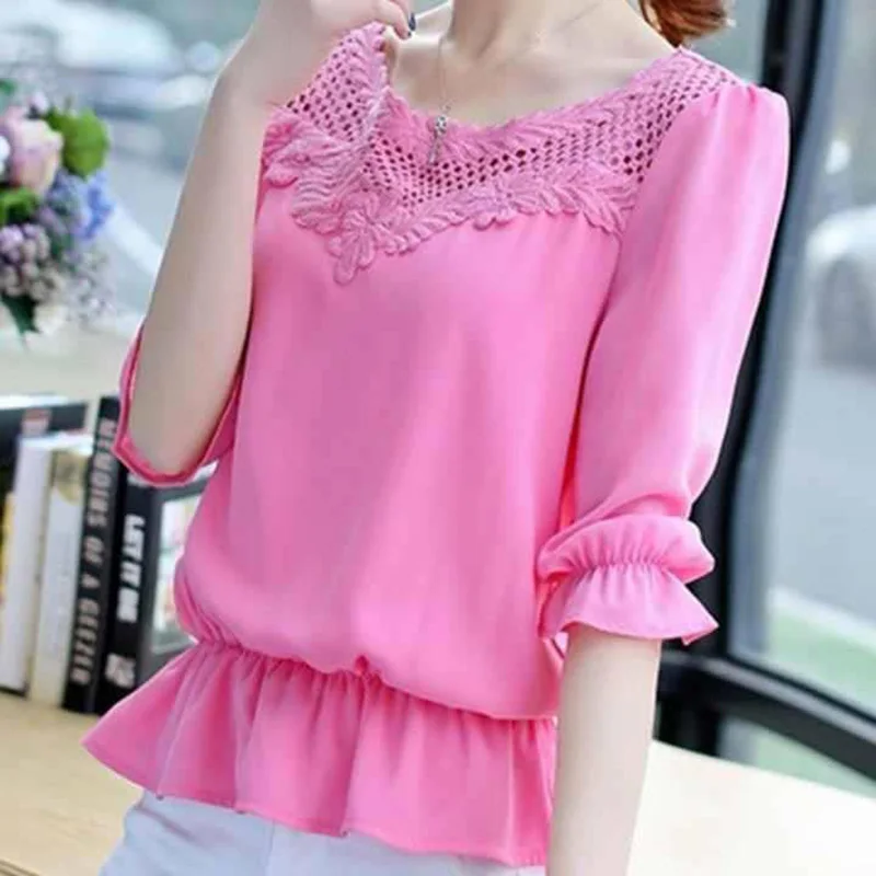 Elegant Ruffles Loose Folds Embroidery Hollow Out Blouse Women Clothing 2023 Summer New Casual Pullovers Tops Office Lady Shirt
Elegant Ruffles Loose Folds Embroidery Hollow Out Blouse Women Clothing 2023 Summer New Casual Pullovers Tops Office Lady Shirt
