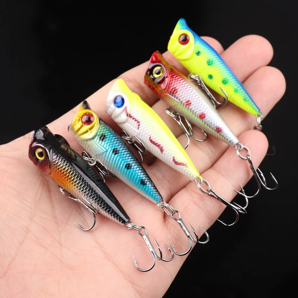 5PCS Fishing Lures 5cm/5g Topwater Popper Hard Bait Artificial Wobblers Plastic Fishing Tackle With 5 Colors
5PCS Fishing Lures 5cm/5g Topwater Popper Hard Bait Artificial Wobblers Plastic Fishing Tackle With 5 Colors