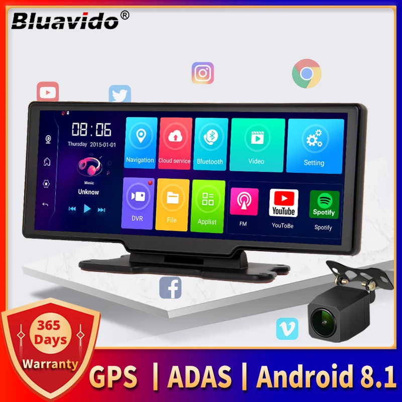 Bluavido 11" IPS 4G ADAS Android Car Dashboard Recorder GPS Navigation HD 1080P Video DVR WiFi Dual Camera Auto 24 Hours Monitor
Bluavido 11" IPS 4G ADAS Android Car Dashboard Recorder GPS Navigation HD 1080P Video DVR WiFi Dual Camera Auto 24 Hours Monitor