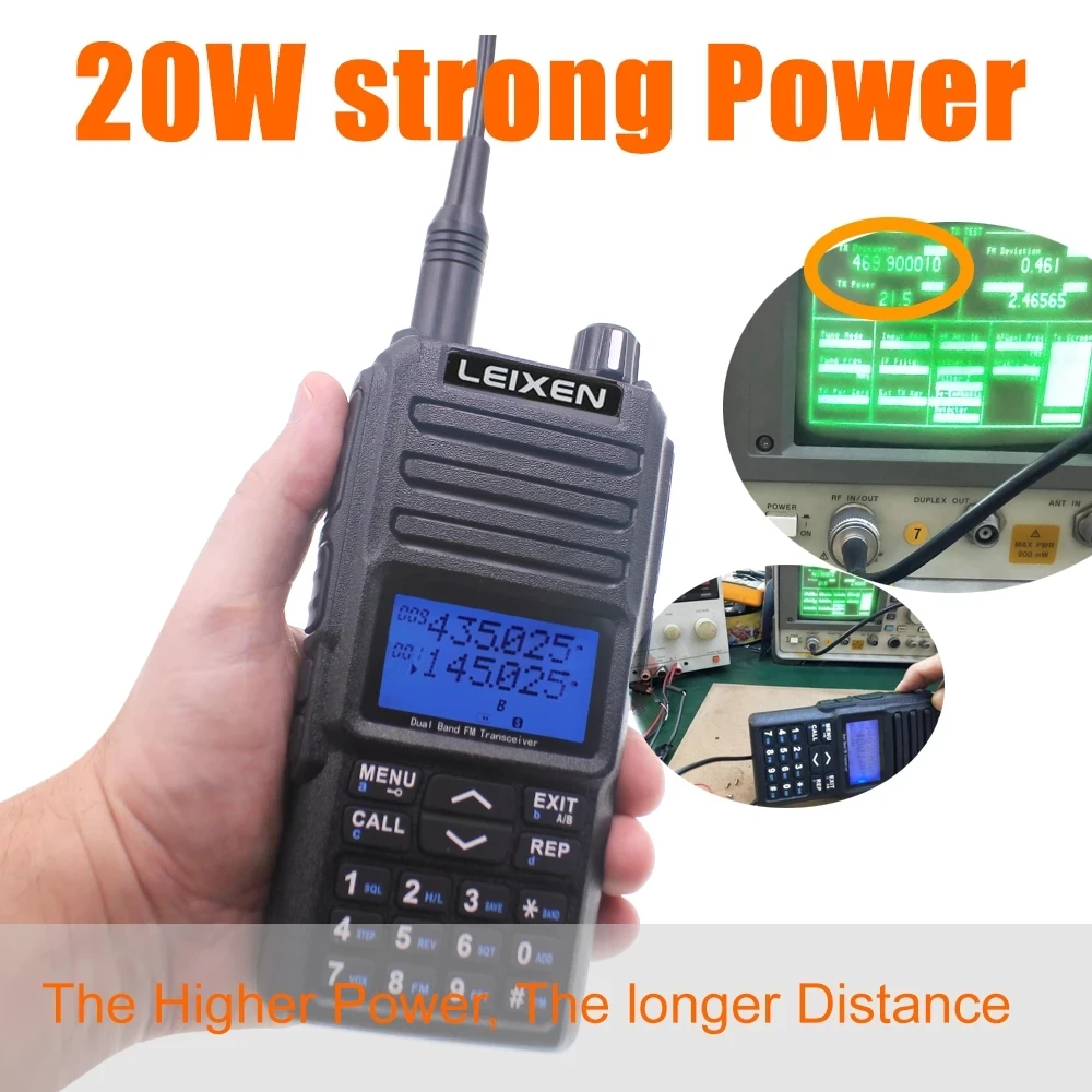 NEW LEIXEN UV-25D Walkie Talkie 20W Dual Band 136-174 & 400-470MHz Radio Long distance Amateur Radio
NEW LEIXEN UV-25D Walkie Talkie 20W Dual Band 136-174 & 400-470MHz Radio Long distance Amateur Radio