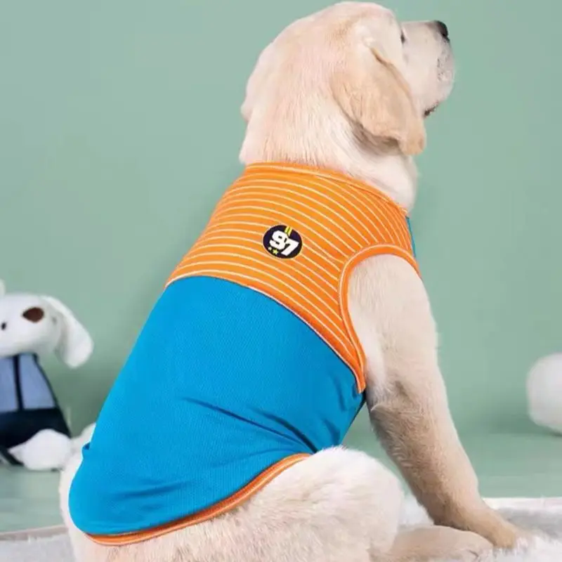 Летняя одежда для собак, 2 комплекта, жилет для больших собак, полосатая простроченная футболка для собак, дышащая одежда для золотистого ре...
Летняя одежда для собак, 2 комплекта, жилет для больших собак, полосатая простроченная футболка для собак, дышащая одежда для золотистого ре...