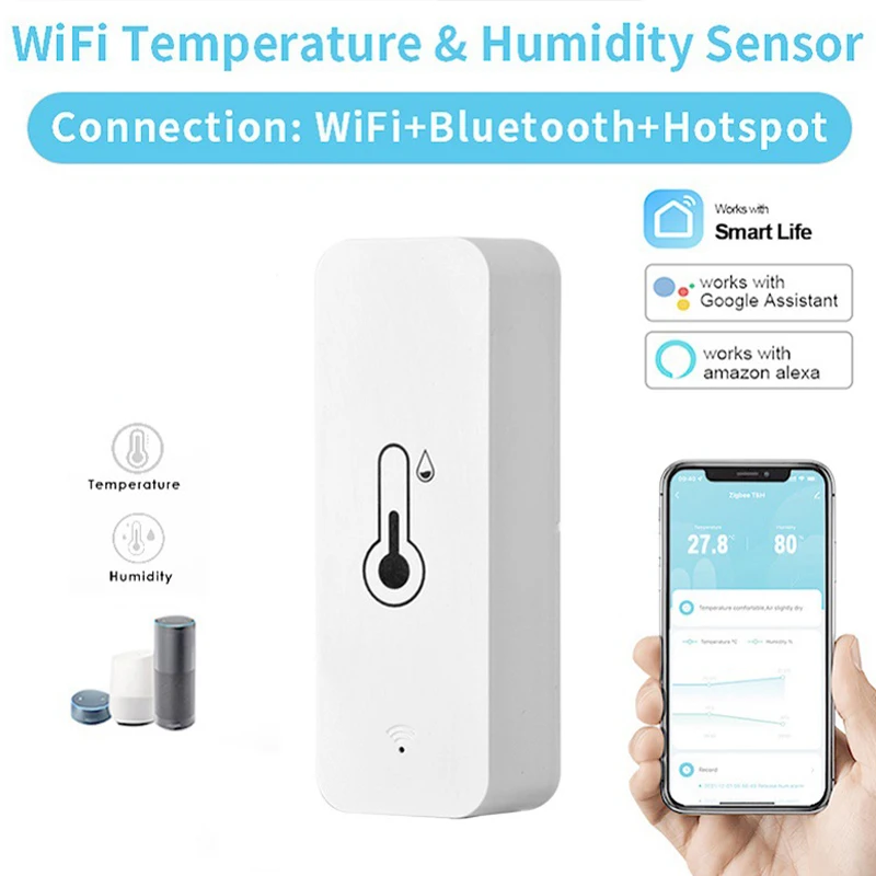 Tuya Smart Temperature And Humidity Sensor Remote Monitor Electronic Thermometer Detector Smart Home Work with Alexa Google Home
Tuya Smart Temperature And Humidity Sensor Remote Monitor Electronic Thermometer Detector Smart Home Work with Alexa Google Home