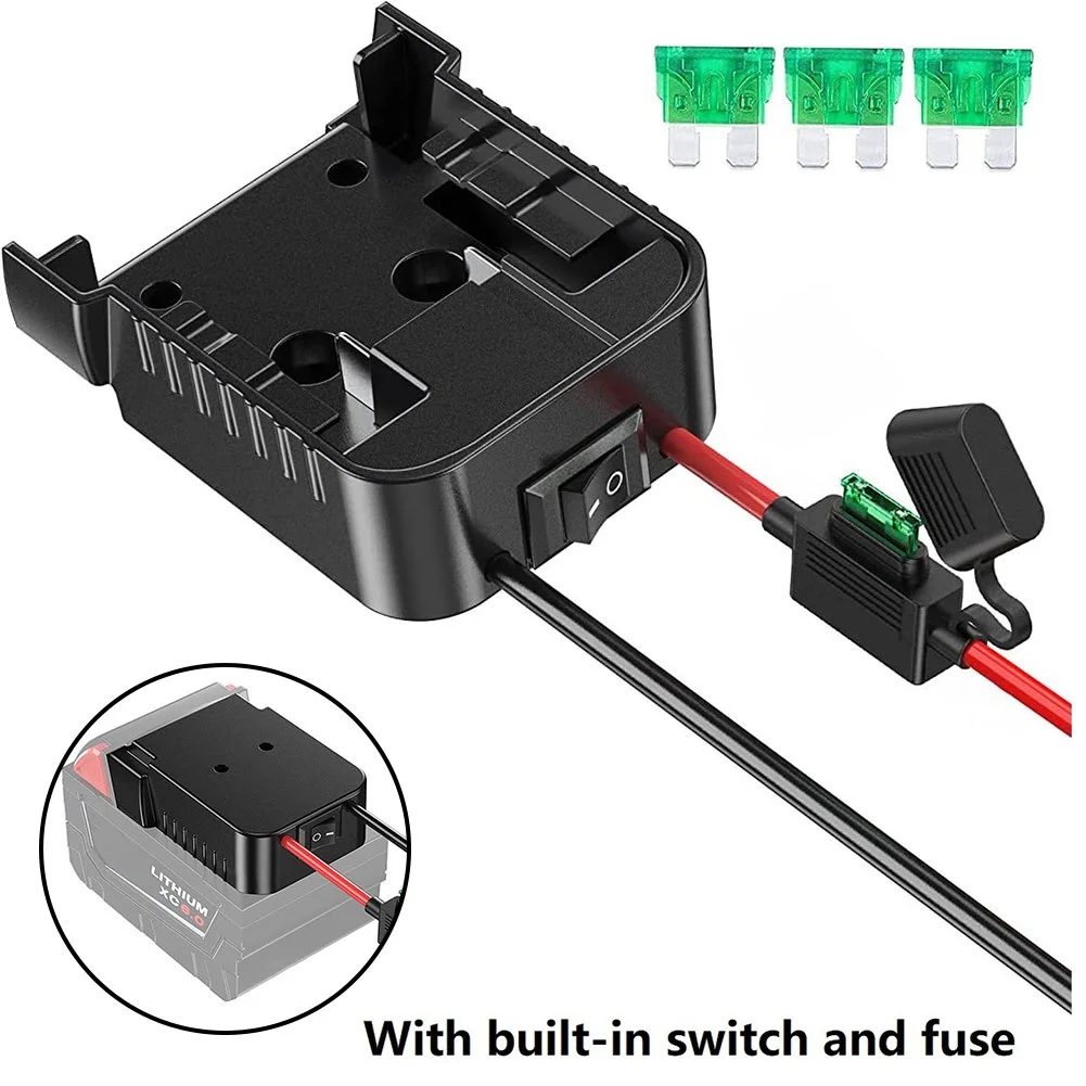 Plastic Battery Adapter W/ 30A Replacement Fuses Built-in Switch For Milwaukee 18V 48-11-1815 Li-ion Batteries Power Tools
Plastic Battery Adapter W/ 30A Replacement Fuses Built-in Switch For Milwaukee 18V 48-11-1815 Li-ion Batteries Power Tools