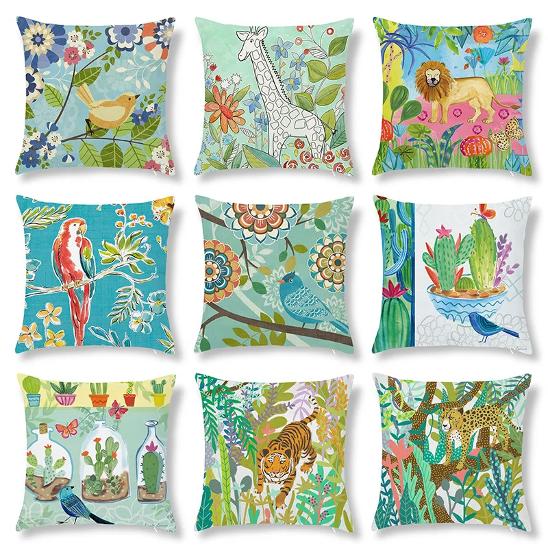 Cartoon Animal Cushion Cover Colorful Forest Pillowcase Bird Lion Tiger Elephant Pillow Cover For Child Home Decor
Cartoon Animal Cushion Cover Colorful Forest Pillowcase Bird Lion Tiger Elephant Pillow Cover For Child Home Decor