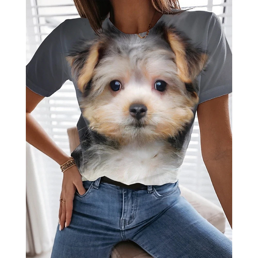 Summer Women's T-Shirt 3D Printed Kawaii Dog Pattern Short Sleeve Top O Collar Fashion Clothing Y2K Casual Comfortable Shirt
Summer Women's T-Shirt 3D Printed Kawaii Dog Pattern Short Sleeve Top O Collar Fashion Clothing Y2K Casual Comfortable Shirt