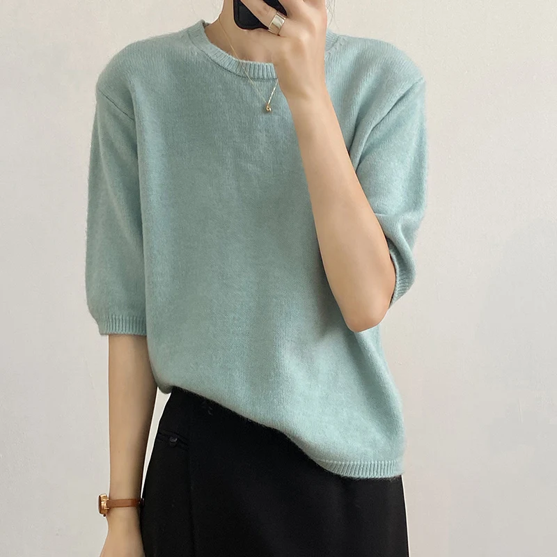 2022 Autumn New Women's Sweater Short Ladies Top Korean Style Knitwear Loose Short Sleeve Knitted Female Clothing Y2152
2022 Autumn New Women's Sweater Short Ladies Top Korean Style Knitwear Loose Short Sleeve Knitted Female Clothing Y2152
