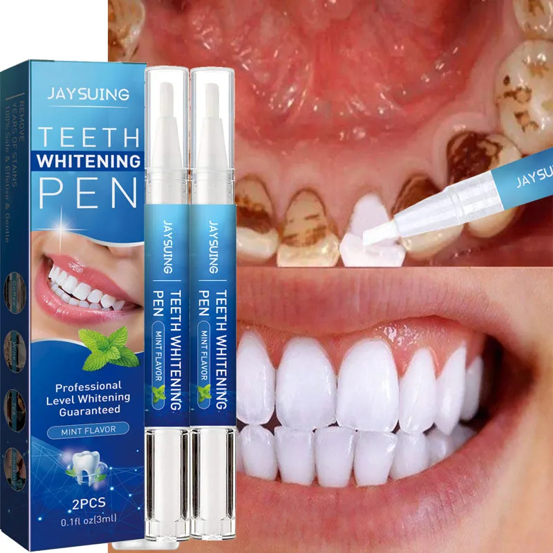 

2pcs Teeth Whitening Serum Pen Remove Smoke Stains Whiten Bleach Teeth Gel Oral Hygiene Cleaning Care Fresh Breath Dental Tools