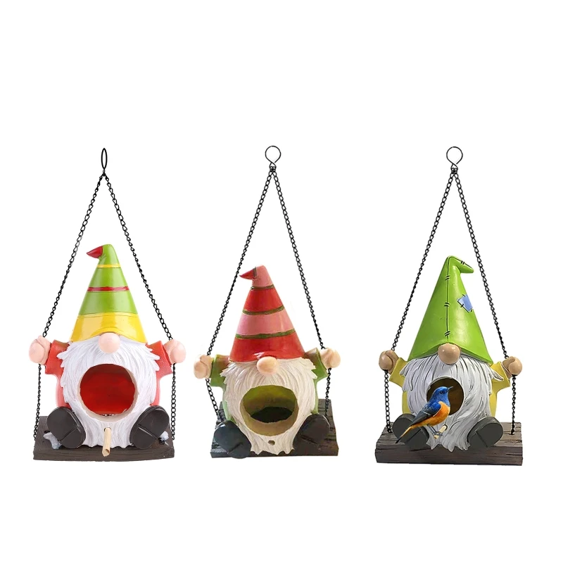 Garden Swing Gnome Pendant Bird Houses for Outside Hanging Hummingbird House with Rope for Outdoor Hanging Birdhouse G2AB
Garden Swing Gnome Pendant Bird Houses for Outside Hanging Hummingbird House with Rope for Outdoor Hanging Birdhouse G2AB