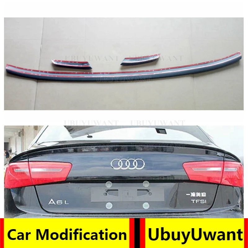 For Audi A6 C7 Spoiler (3pcs) 2012-2018 High Quality PU Plastic Gloosy Black Rear Spoiler Wing Trunk Lip Boot Cover Car Styling 
For Audi A6 C7 Spoiler (3pcs) 2012-2018 High Quality PU Plastic Gloosy Black Rear Spoiler Wing Trunk Lip Boot Cover Car Styling